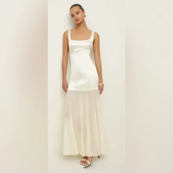 NWT Reformation Zaire Silk Bridal Ivory Dress - sz 8 - Picture 5 of 7